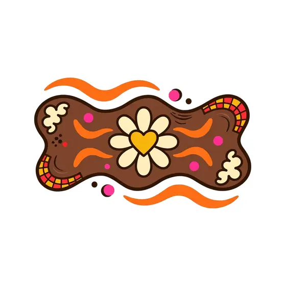 Lumpy Brown Board With Pink Dots