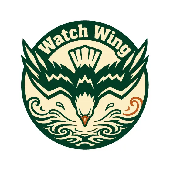 Symmetrical Eagle Wings Spread Above Waves