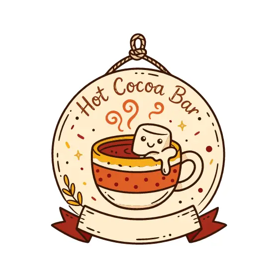Round Hanging Cocoa Mug With Marshmallow