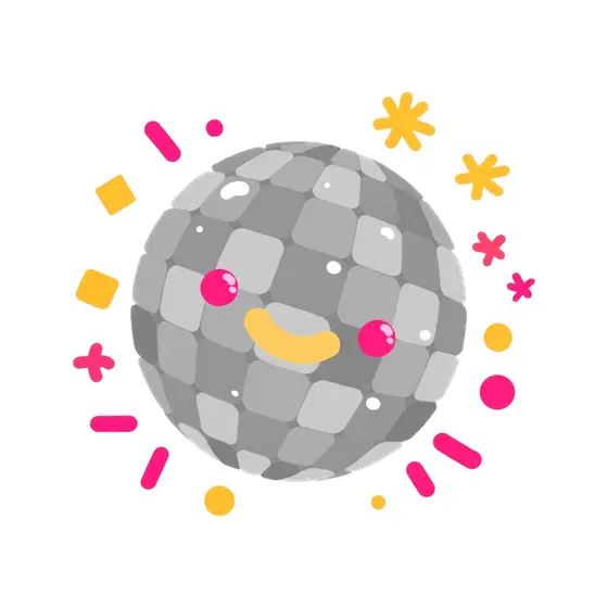Disco Ball With Pink Cheeks