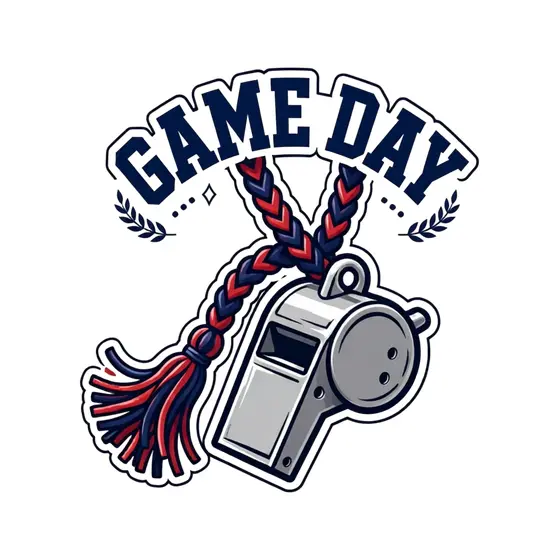 Game Day Whistle With Tilted Lanyard