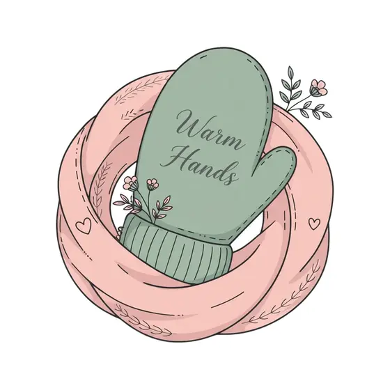 Mitten Nested in Blush Knot