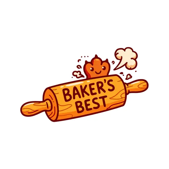 Rolling Pin With Flour Sprite Reading BAKER'S BEST