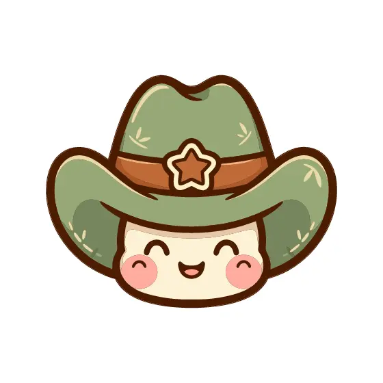 Sage Green Kawaii Cowboy Hat
