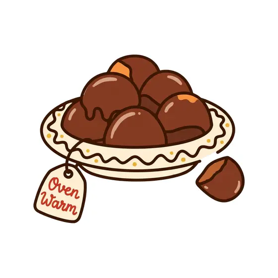 Chocolate Chunks On Plate With Tag