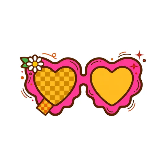 Heart Sunglasses With Mustard Lenses
