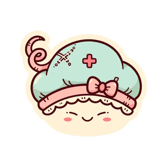 Mint Nurse Cap With Pink Bow