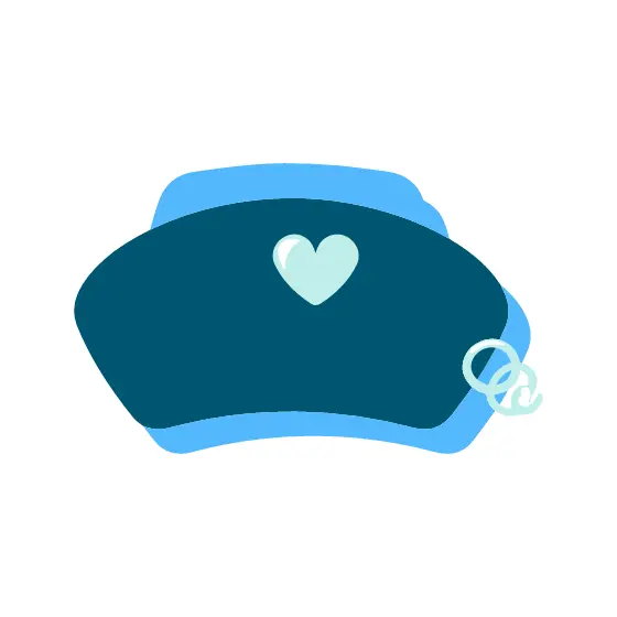 Nurse Cap With Heart Badge
