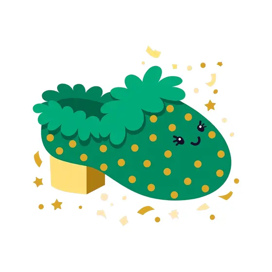 Green Sequin Slipper With Cheeky Face