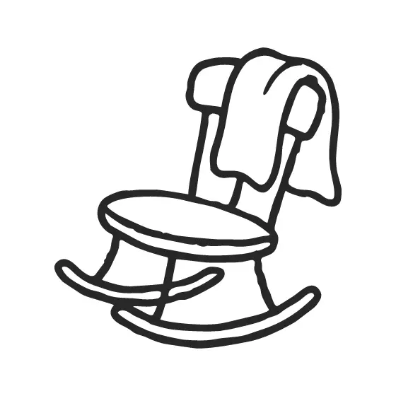 Rocking Chair With Draped Throw