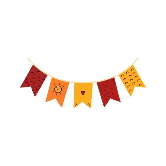Ribbon Bunting With Sun Motif