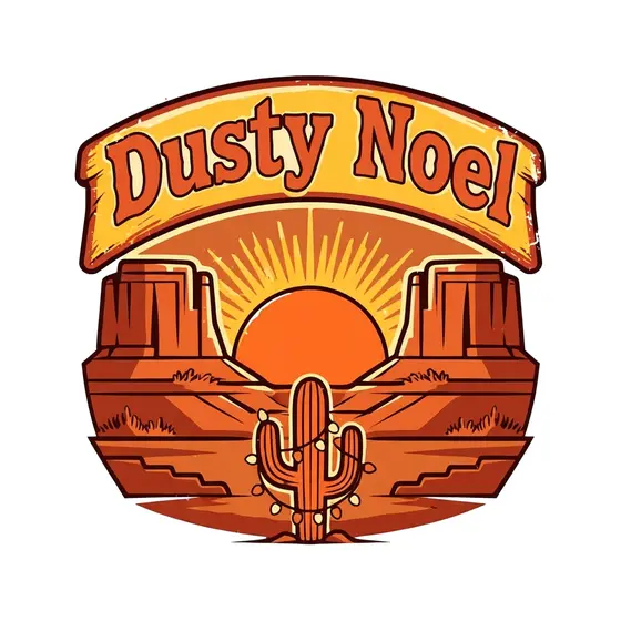 Dusty Noel Sunset Cactus Banner Badge