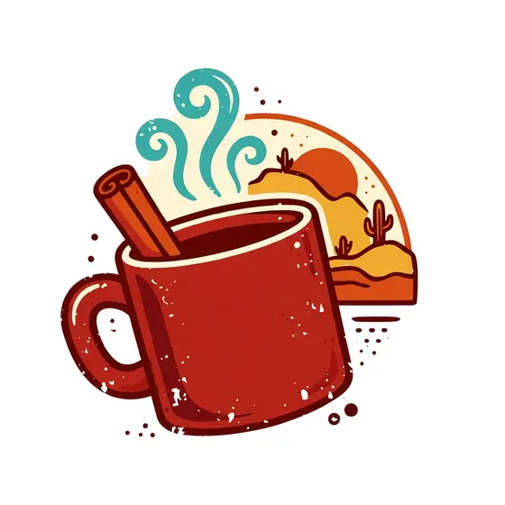 Red Cocoa Mug With Desert Sunset