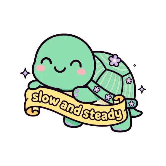 Walking Turtle With Floral Shell