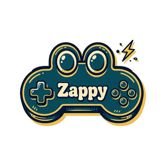 Teal Gamepad With Zappy Lettering
