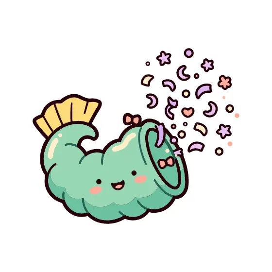 Tipped Party Horn Spilling Confetti