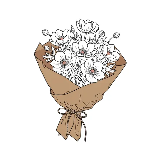 Anemone Bouquet in Kraft Paper