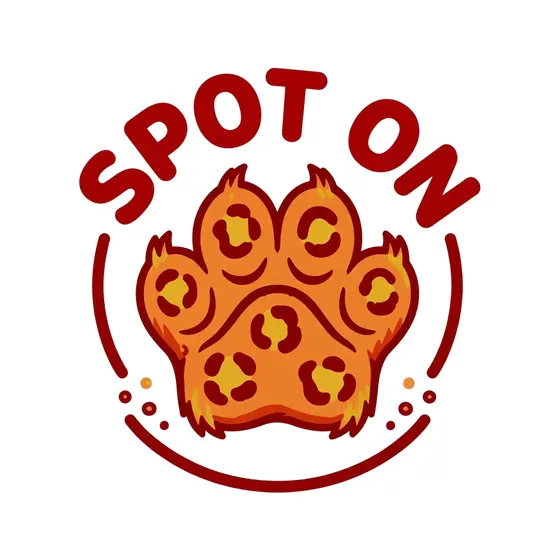 Spotted Paw Badge With Arched Lettering