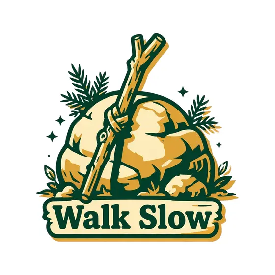 Walking Stick and Boulder With Walk Slow