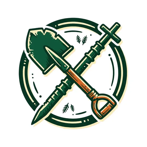 Crossed Camp Shovel and Tent Stake Emblem