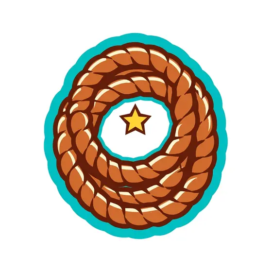 Coiled Lasso Rope With Gold Star