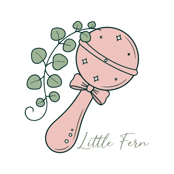 Pink Rattle With Leafy Branch