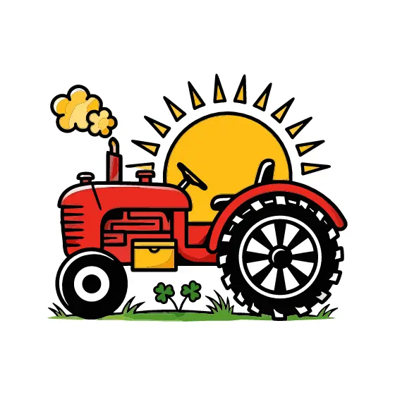 Tractor With Clover and Toolbox