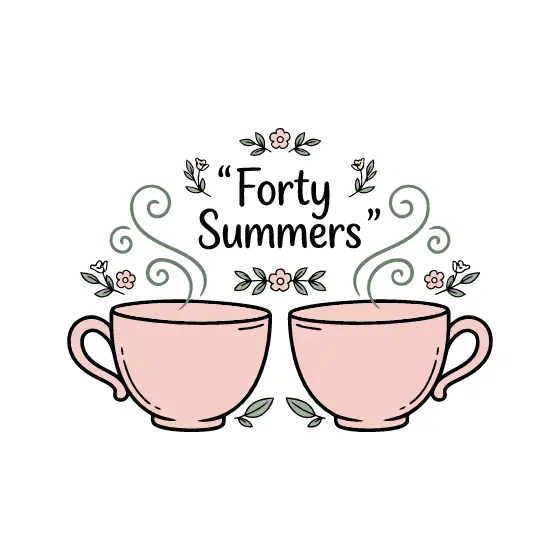 Twin Teacups With Steam and Lettering