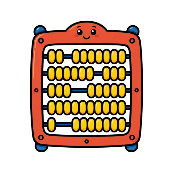 Red Abacus With Scattered Beads