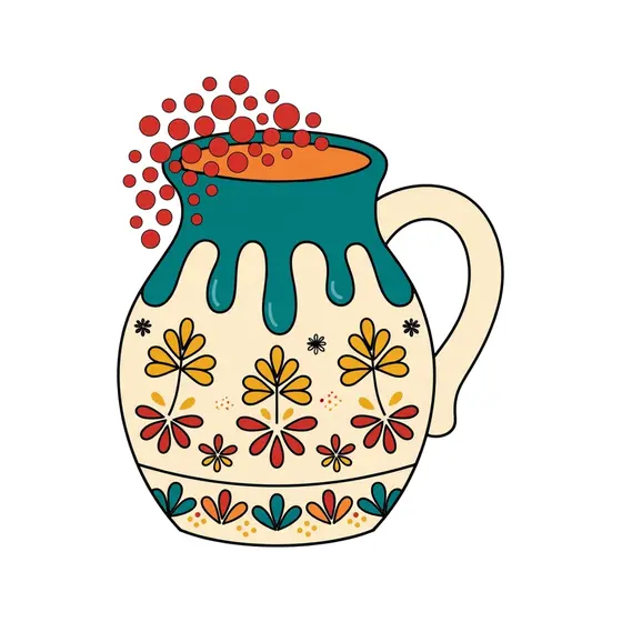 Right-Handled Jug With Floral Band