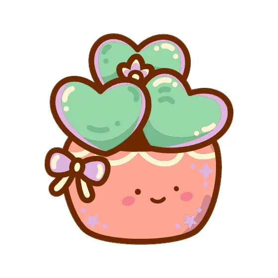 Cute Succulent With Lilac Bow