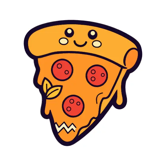 Smiling Pizza Slice With Pepperoni