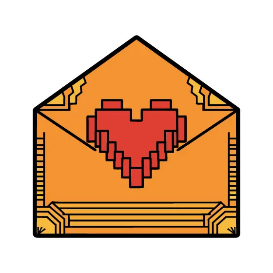 Stepped Pixel Heart Envelope