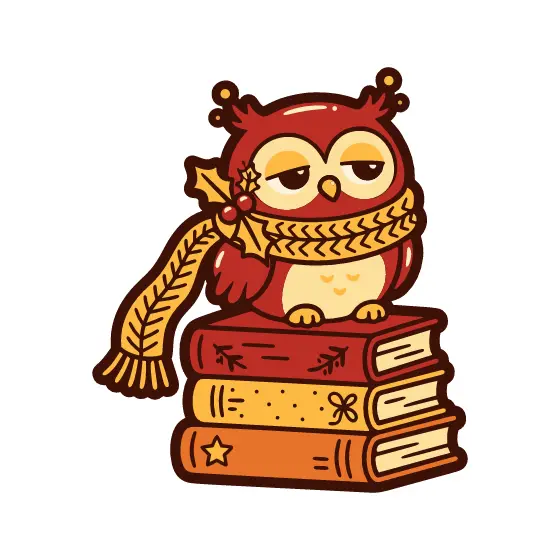 Red Owl With Holly on Books