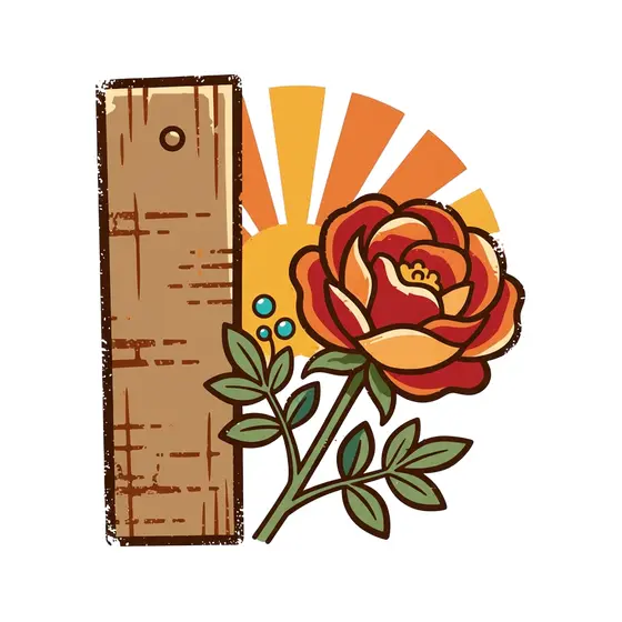Tilted Rose Beside Weathered Fence Post