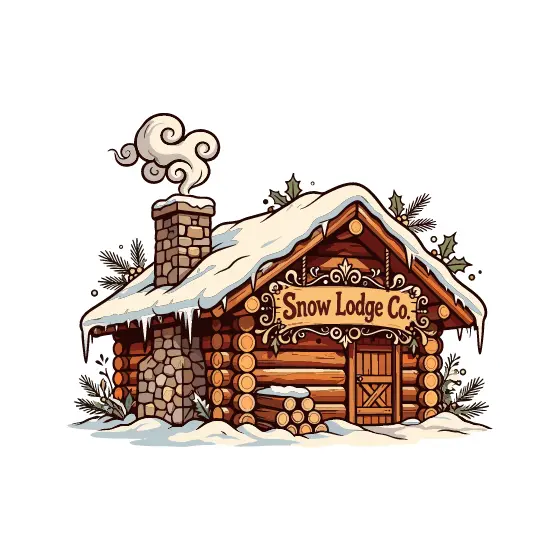 Stone Chimney Cabin With Icicles