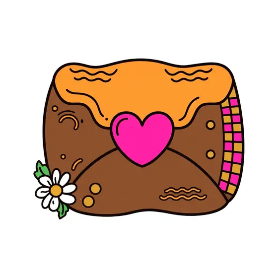 Brown Envelope With Pink Heart