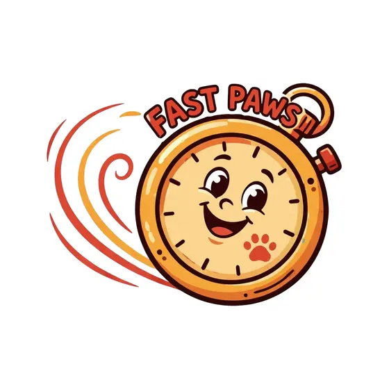 Smiling Stopwatch With Fast Paws Lettering