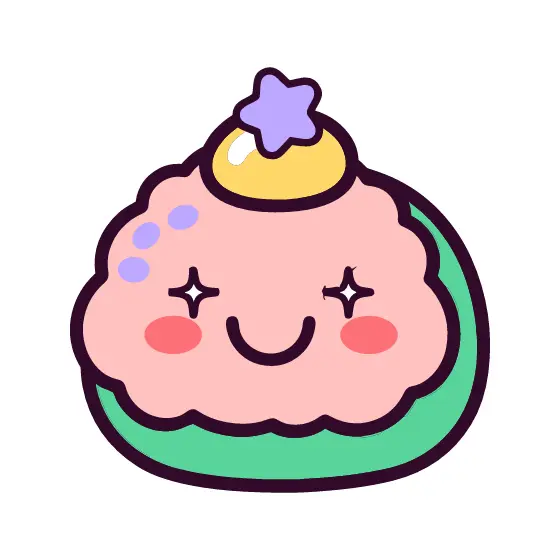 Kawaii Pink Mochi With Star Topper