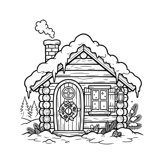 Cabin With Arched Door And Shutters