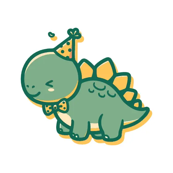 Stegosaurus With Polka Dot Party Hat