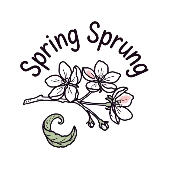 Arched Spring Sprung Badge with Blossom