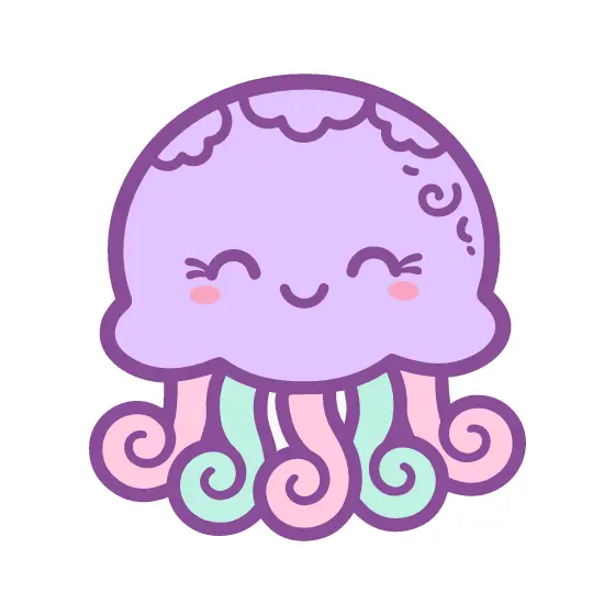 Lavender Sleepy Jellyfish With Curly Tentacles