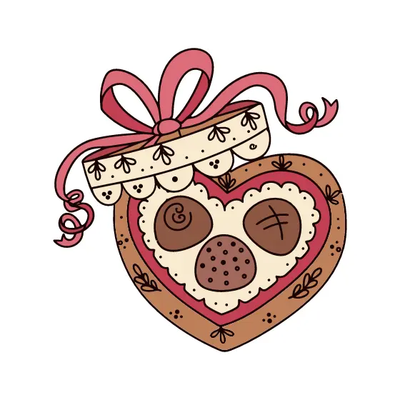 Heart Chocolate Box With Pink Bow