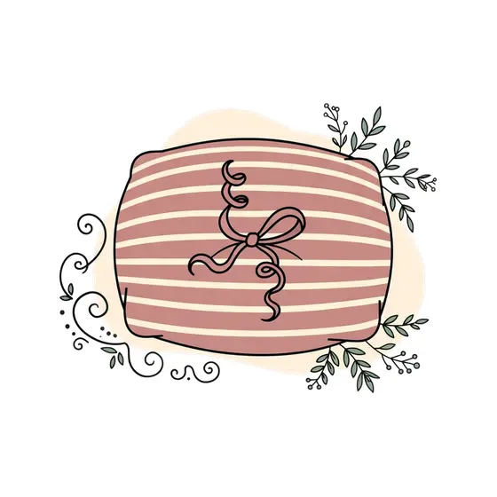 Rose Cushion With Looping Bow Tails