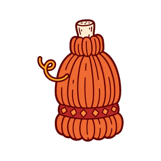 Orange Knit Wine Bottle Sticker