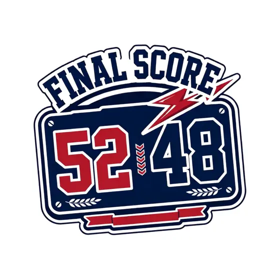 Final Score 52 48 Scoreboard Badge