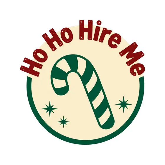 Green Candy Cane Badge With Stars