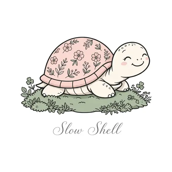 Smiling Turtle With Floral Shell