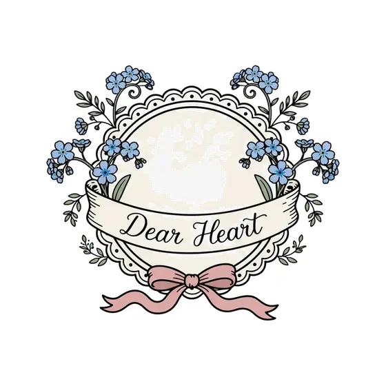 Dear Heart Badge with Hanging Ribbon